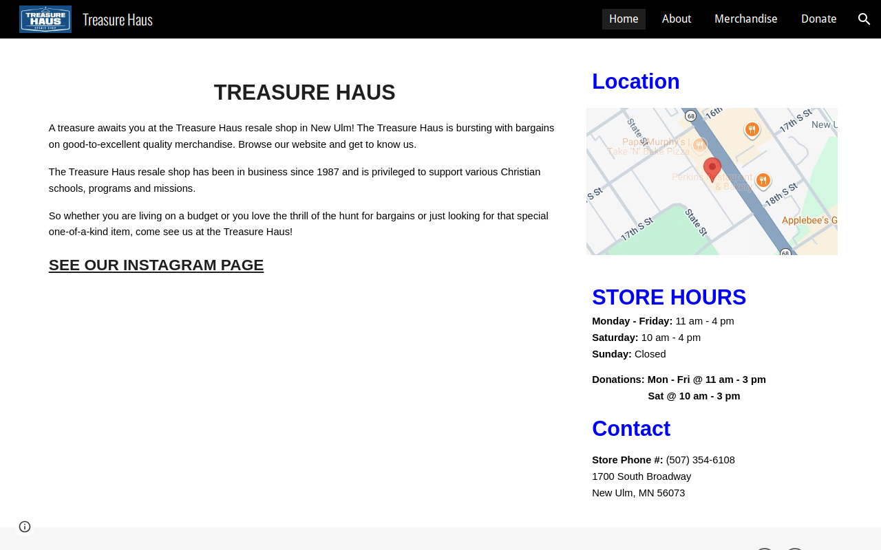 Treasure Haus Inc website preview