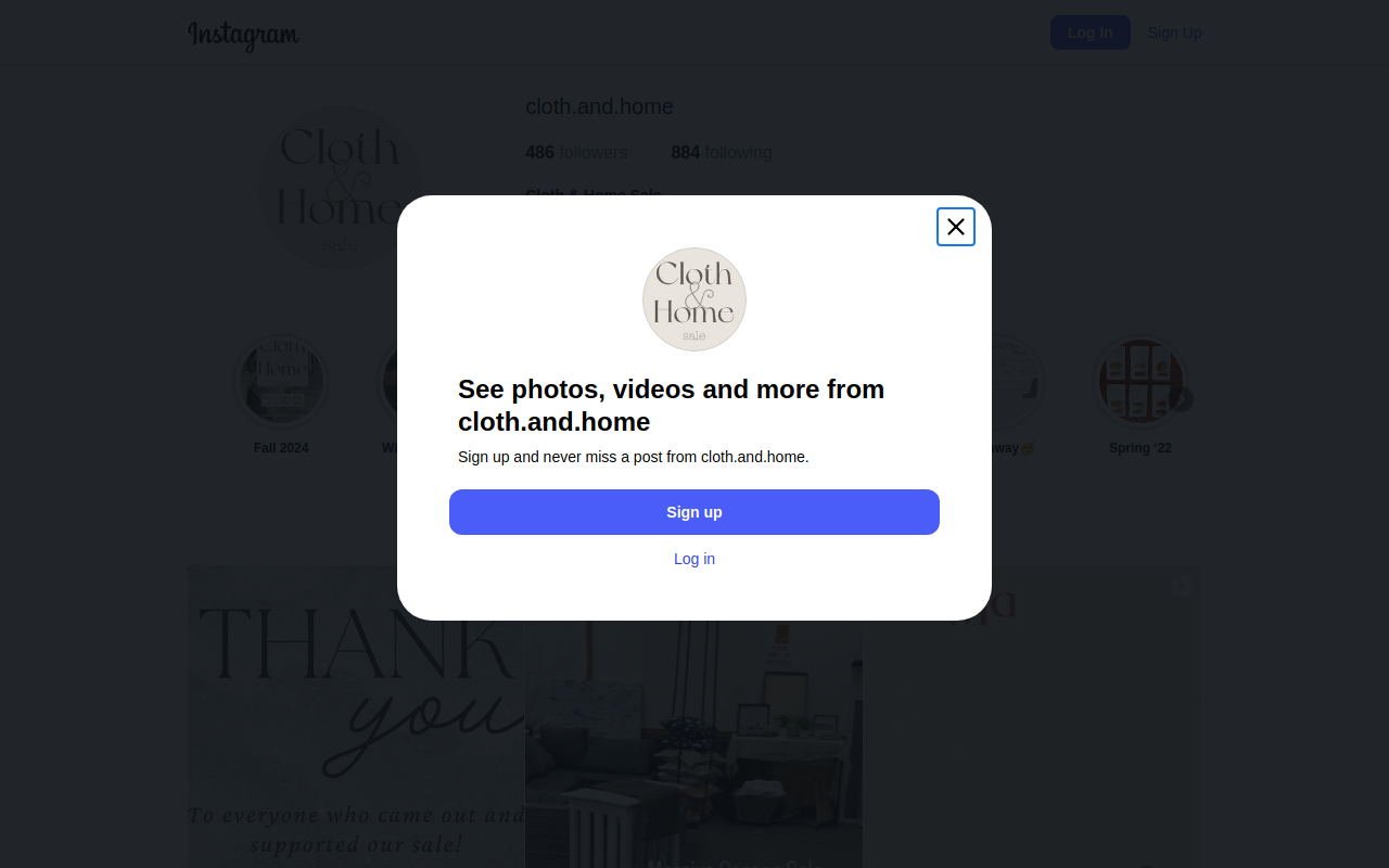 Cloth & Home Sale website preview