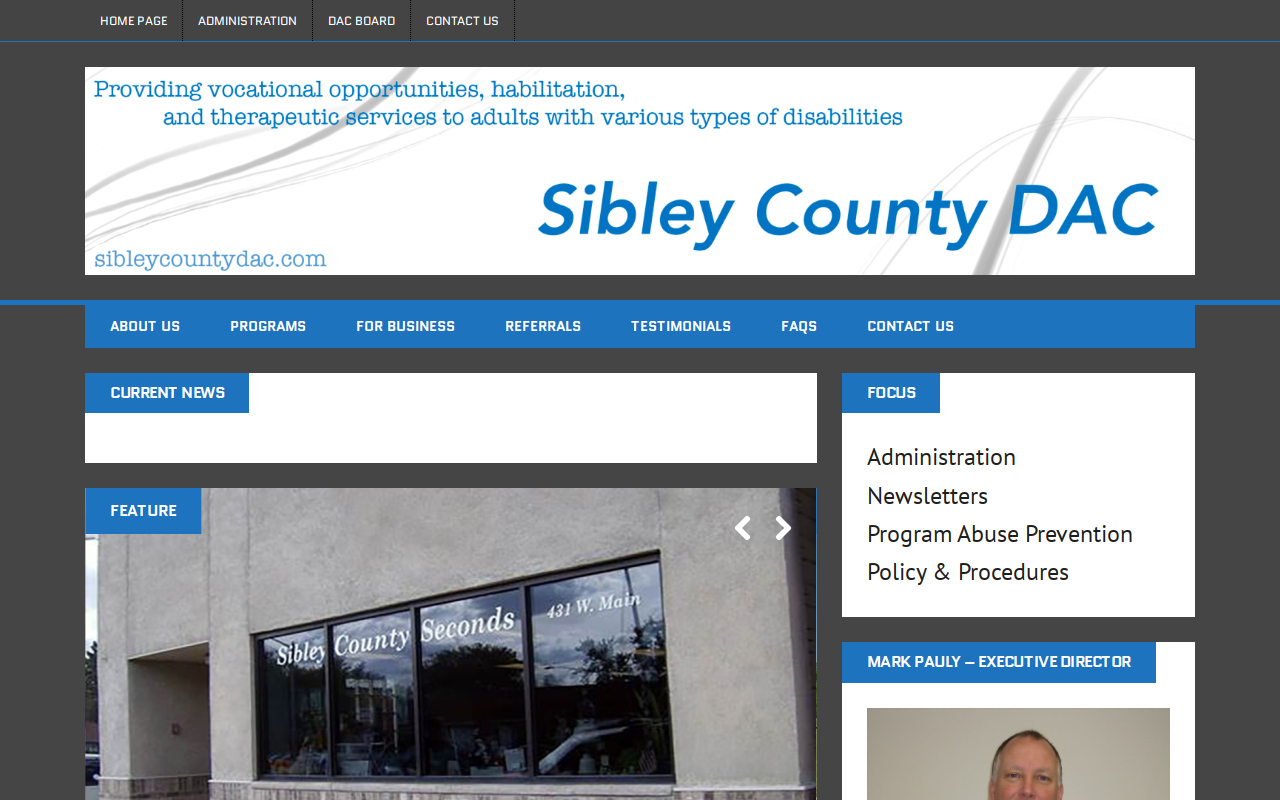 Sibley County Seconds website preview