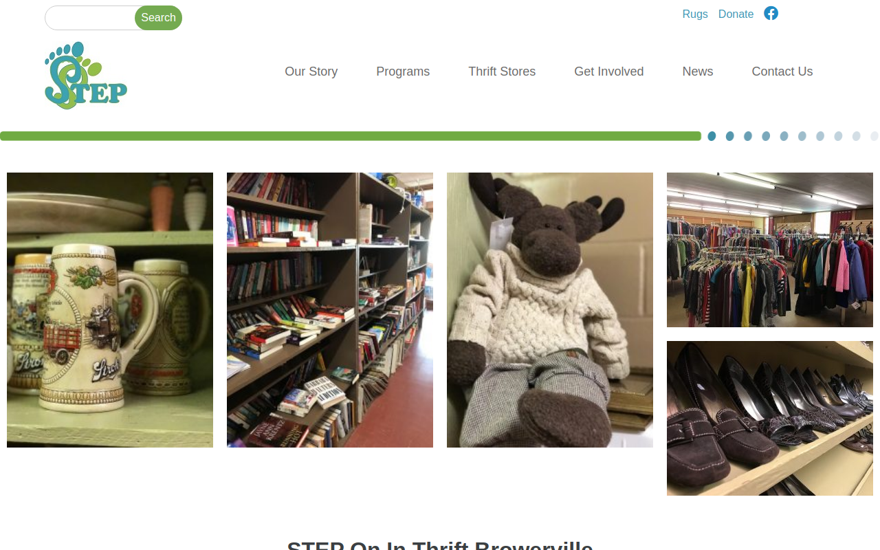 STEP On In Thrift website preview