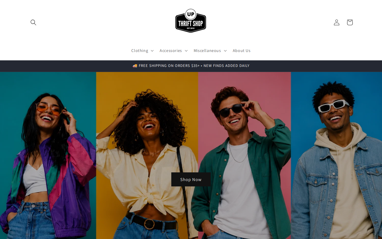 Up Thrift Shop website preview