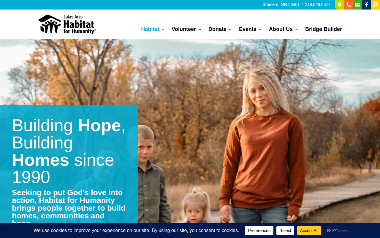 Lakes Area Habitat For Humanity website preview