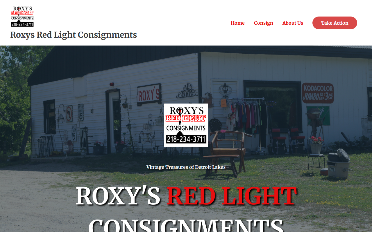 Roxy's Red Light Consignments website preview