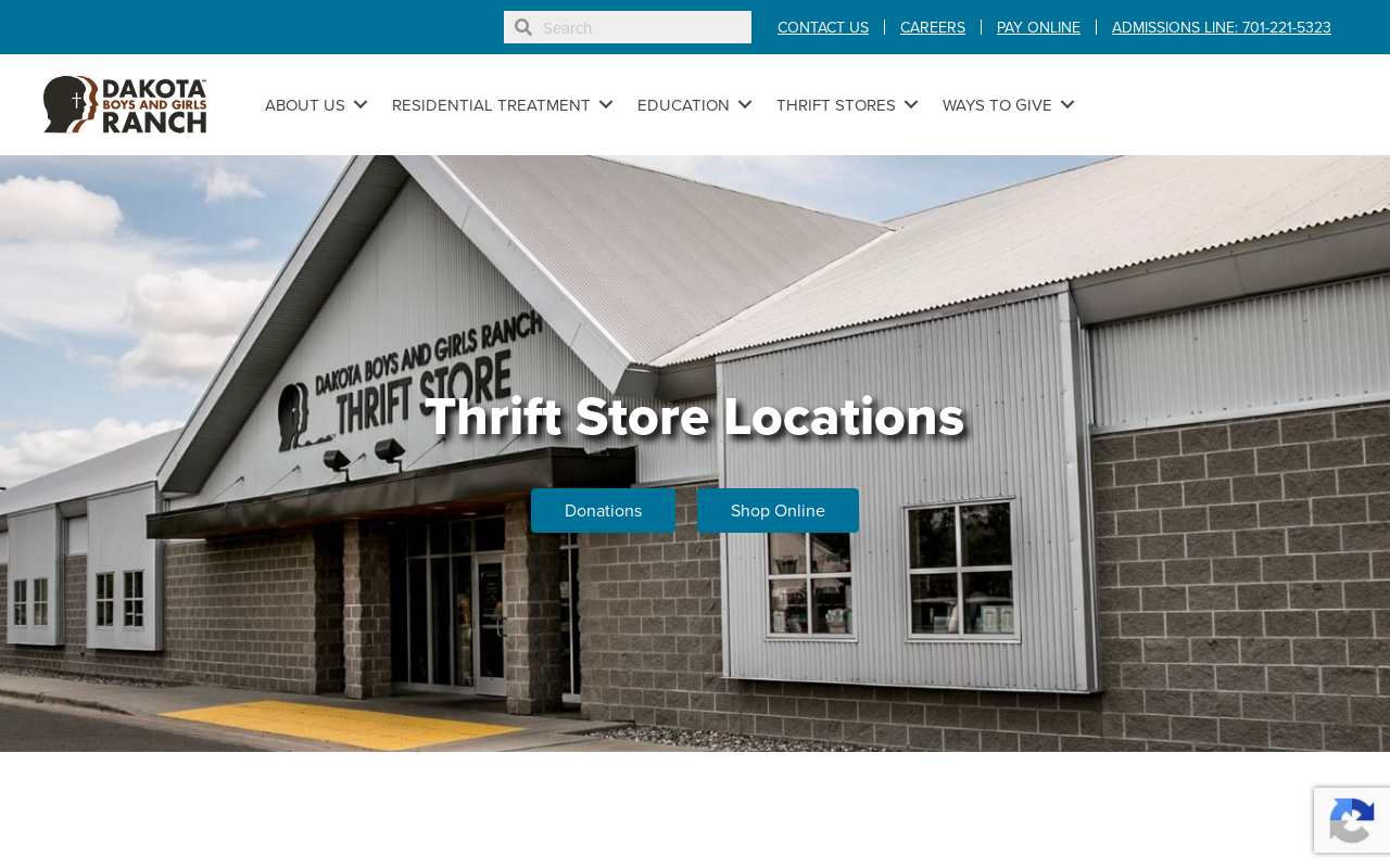Dakota Boys and Girls Ranch Thrift Store website preview