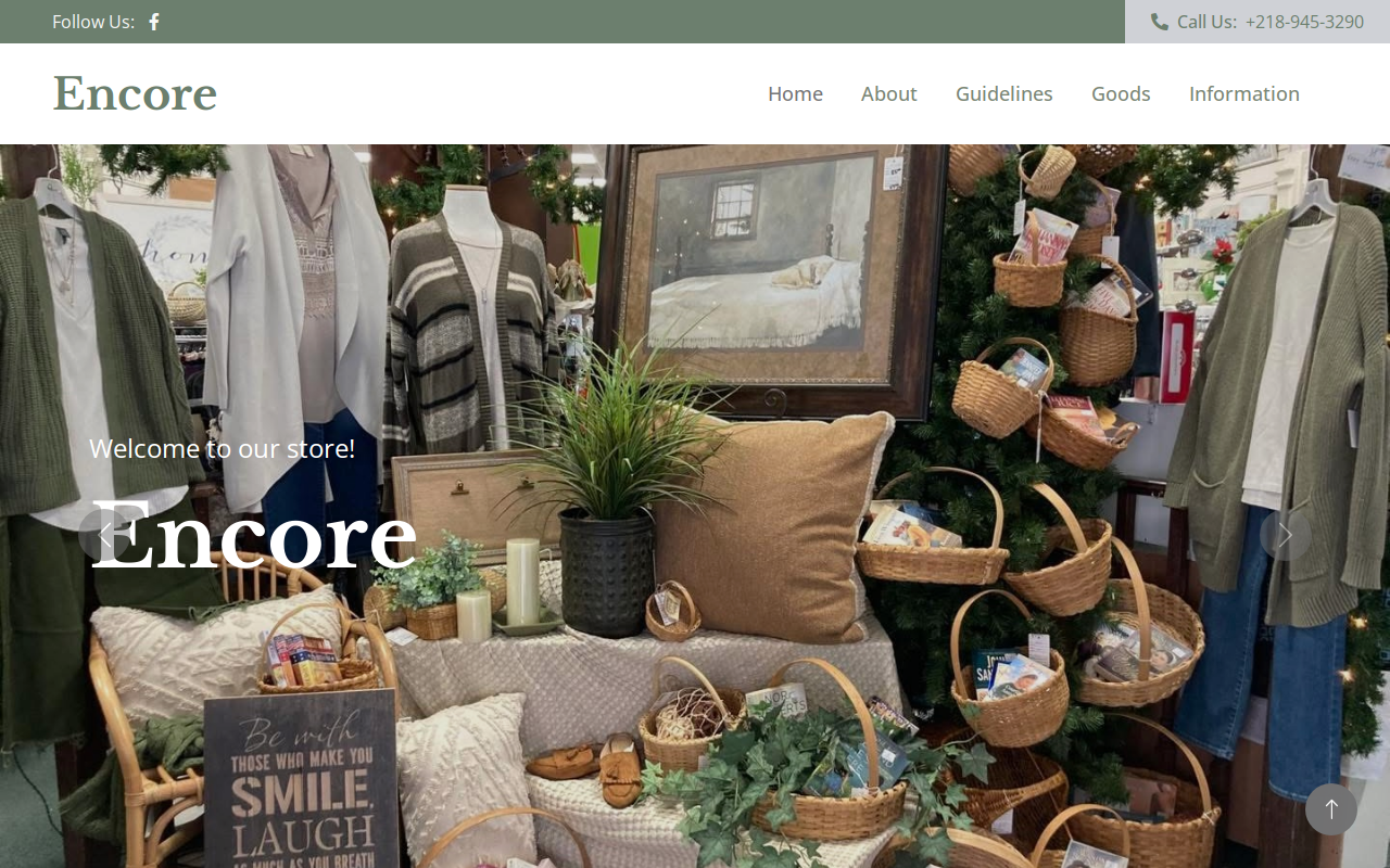 Encore website preview
