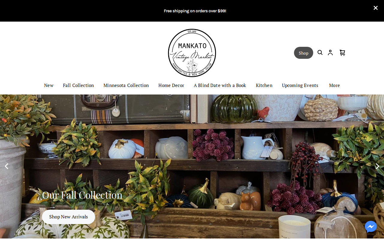 Mankato Vintage Market website preview