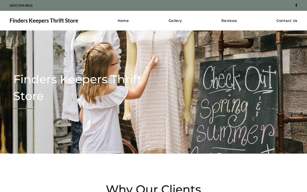Finders Keepers Thrift Store website preview