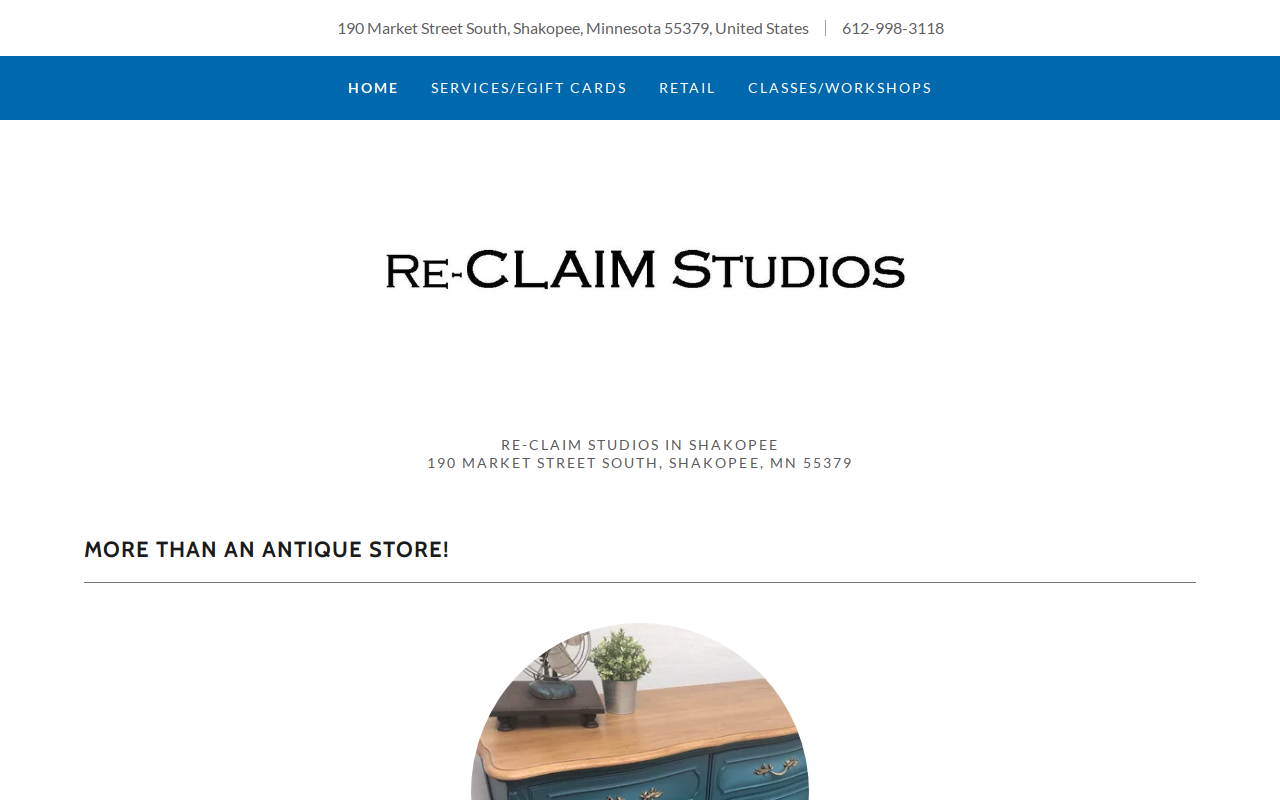 Re-Claim Studios website preview