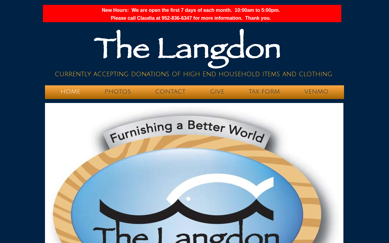 The Langdon Charitable Consignment Shop website preview