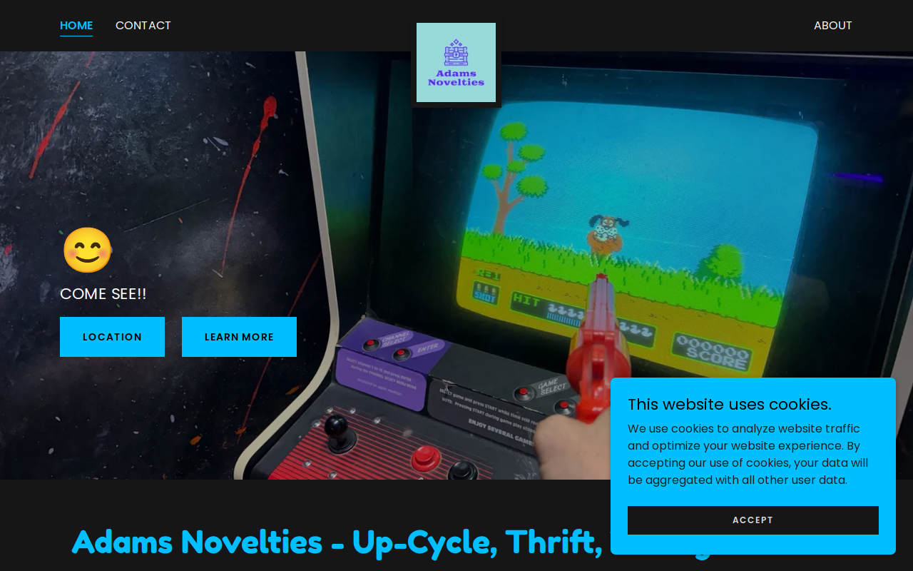 Adams Novelties website preview