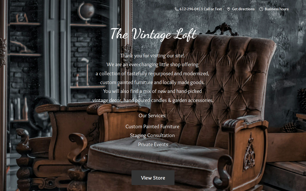The Vintage Loft website preview