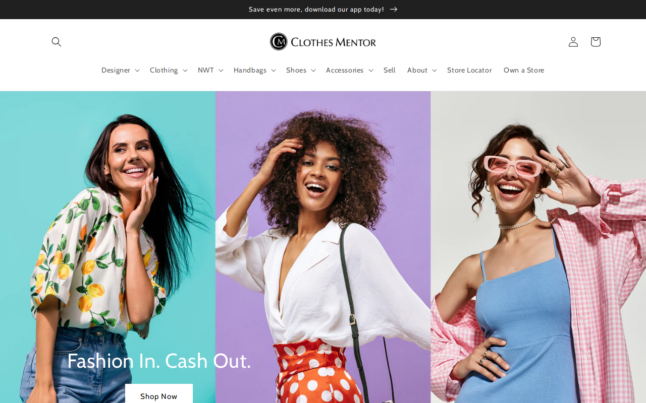 Clothes Mentor website preview