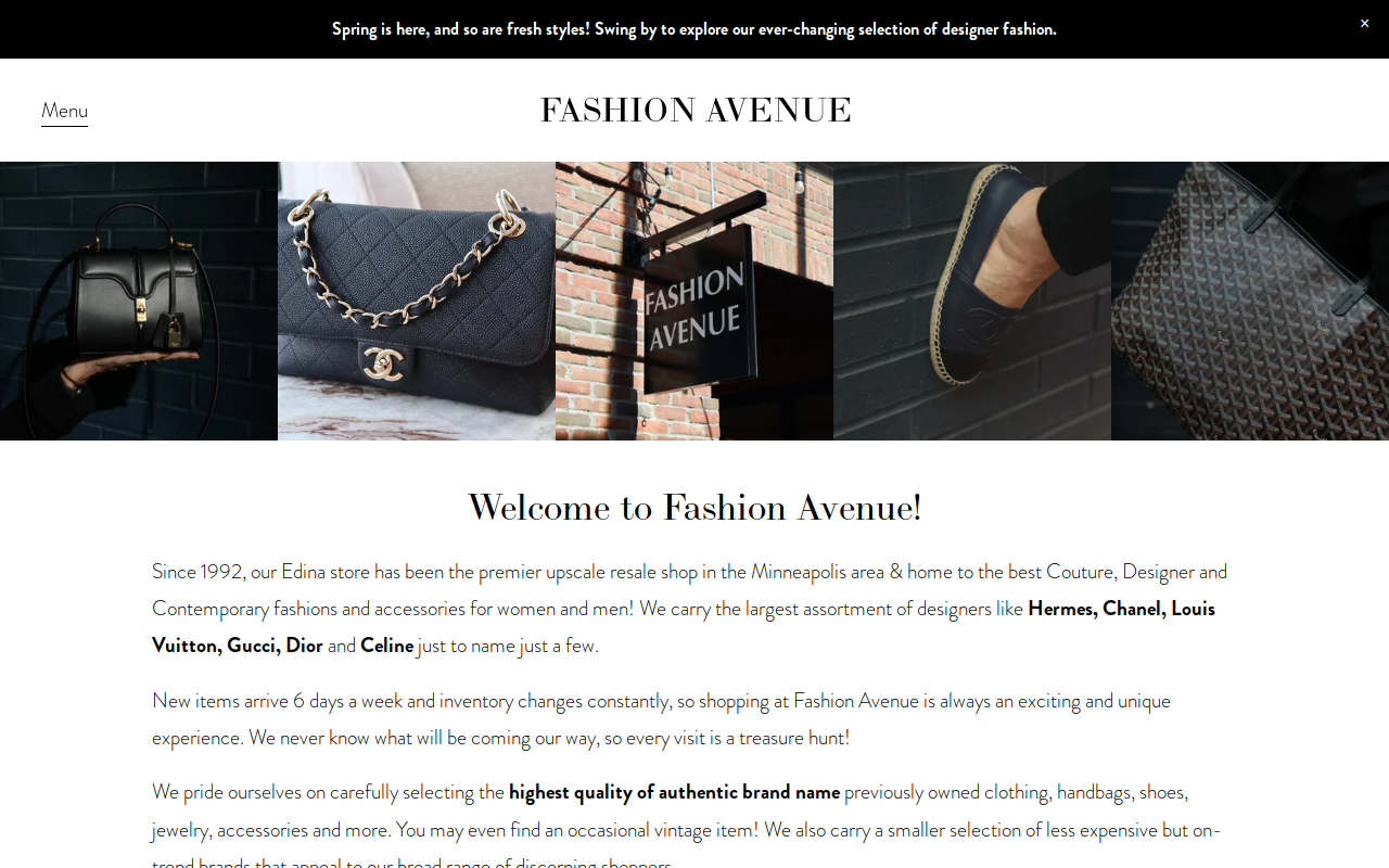 Fashion Avenue website preview