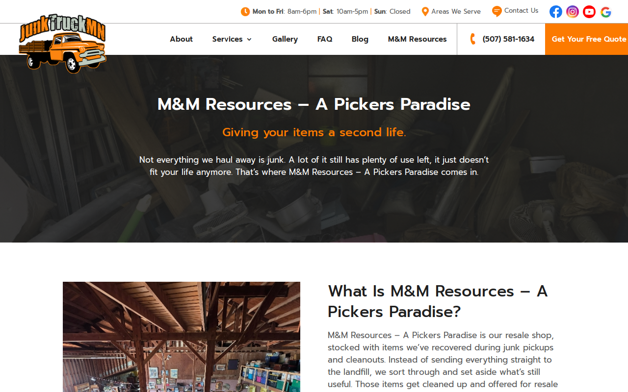 M&M Resources website preview