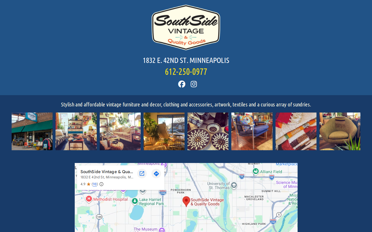 SouthSide Vintage & Quality Goods website preview