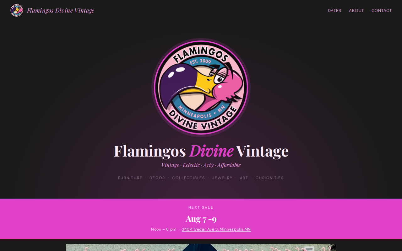 Flamingos Divine Vintage (Check Website for Hours) website preview
