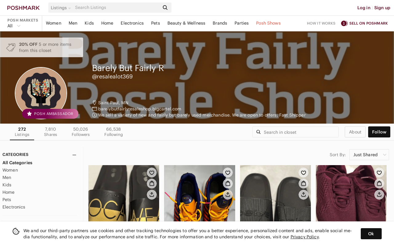 Barely But Fairly Resale Shop website preview