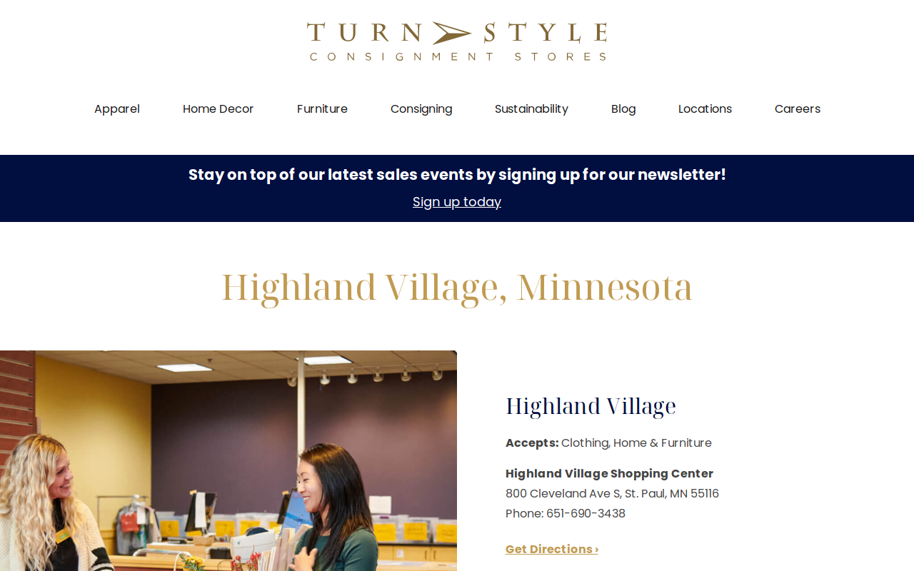 Turn Style Consignment website preview