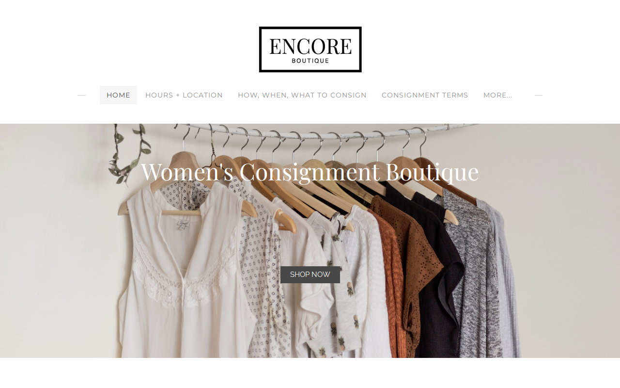 Encore Boutique website preview