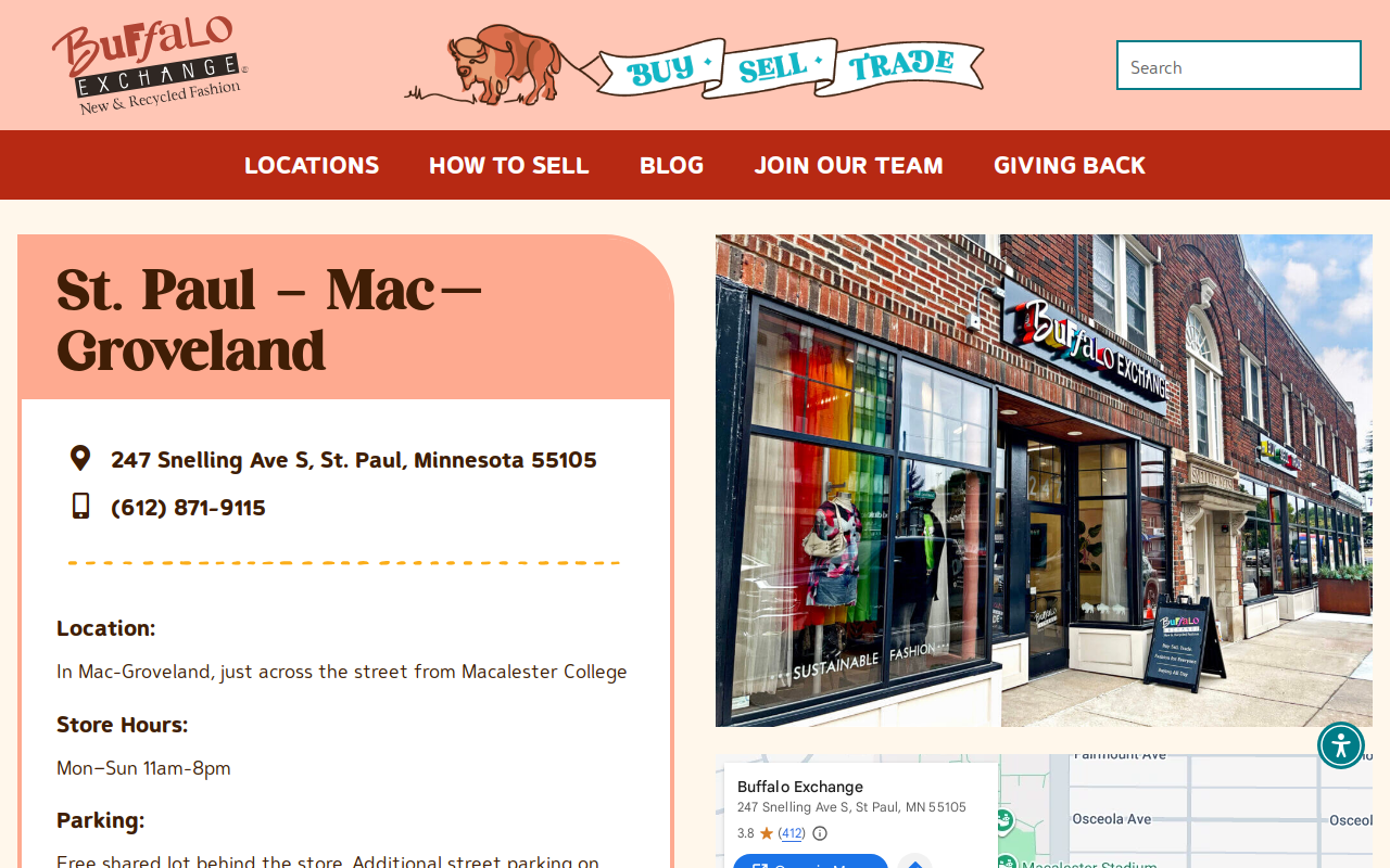 Buffalo Exchange website preview
