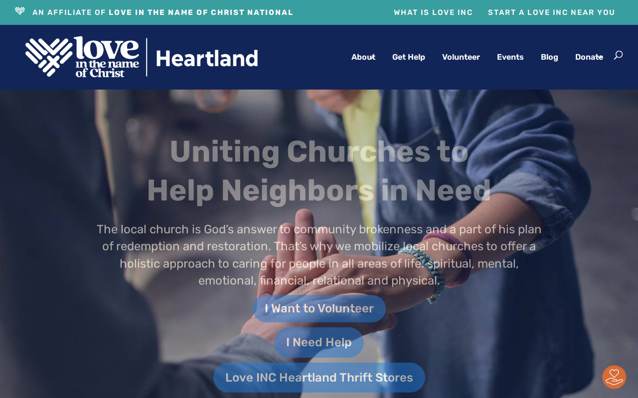 Love INC Heartland Thrift Store website preview