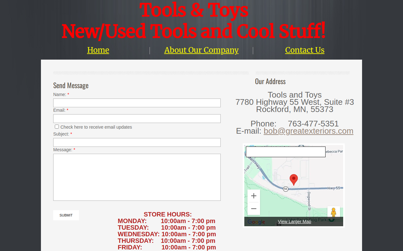 Tools and Toys website preview