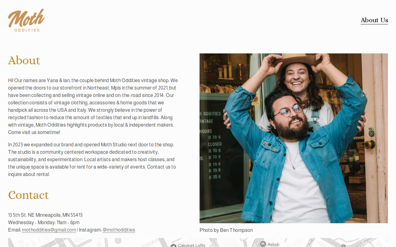 Moth Oddities website preview