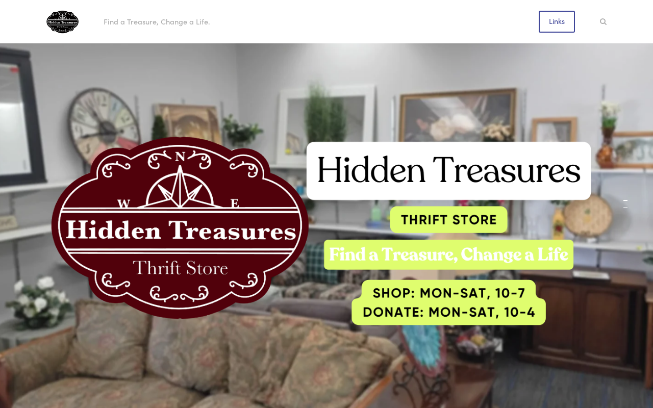Hidden Treasures Thrift Store website preview