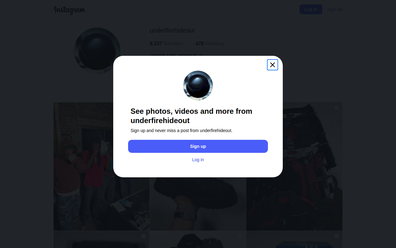 Under Fire Hideout website preview