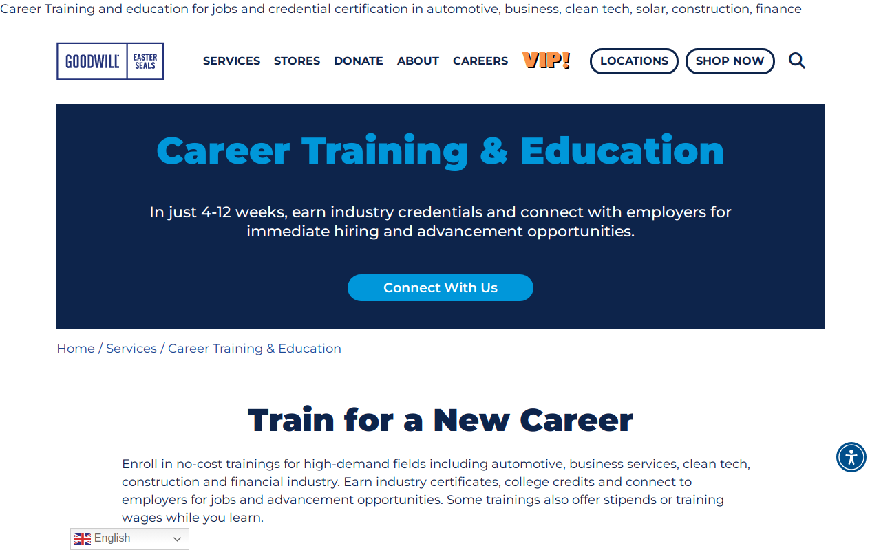 Goodwill-Easter Seals Automotive Training Program website preview