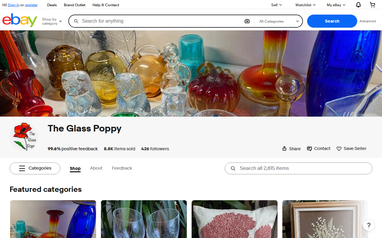 The Glass Poppy website preview