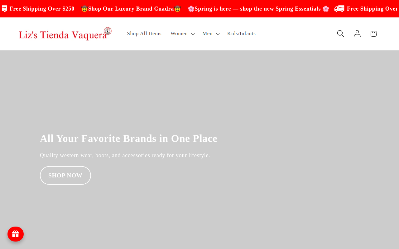 Liz's Tienda Vaquera website preview
