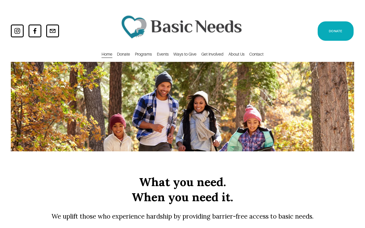 Basic Needs Thrift Shop website preview