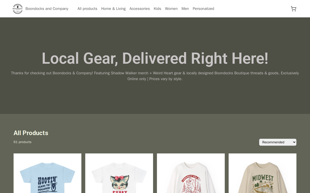 Boondocks Vintage Boutique website preview