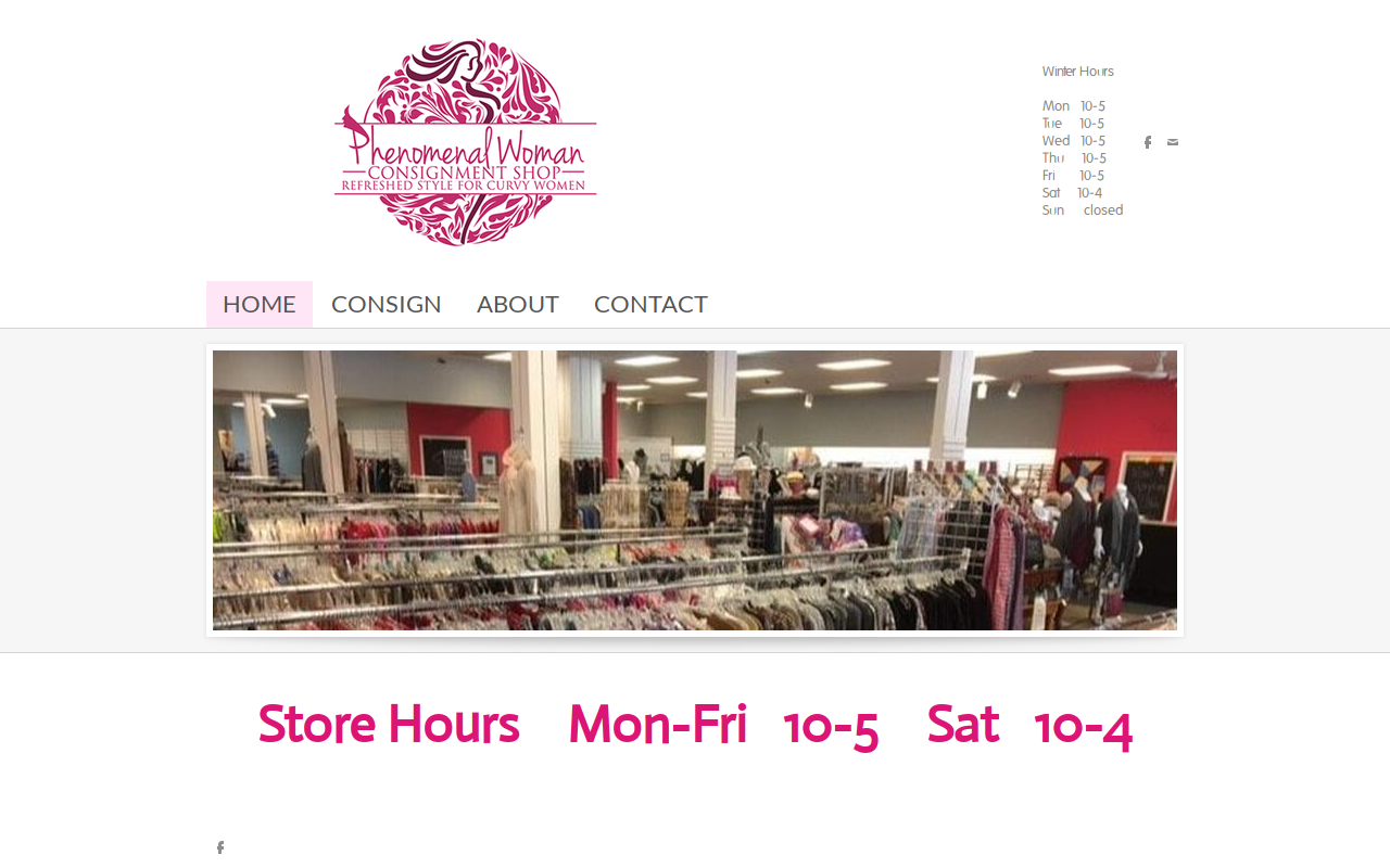Phenomenal Woman Consignment Shop website preview