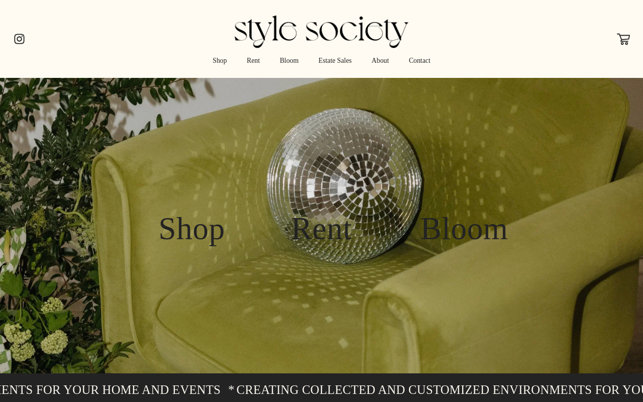 Style Society Vintage Shop website preview