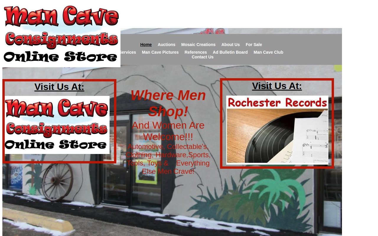 Man Cave Consignments website preview