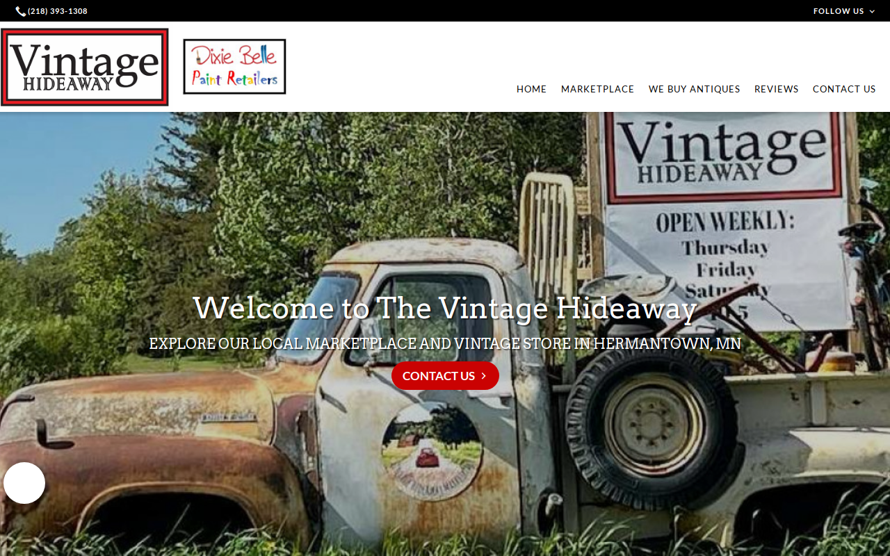 Vintage Hideaway website preview