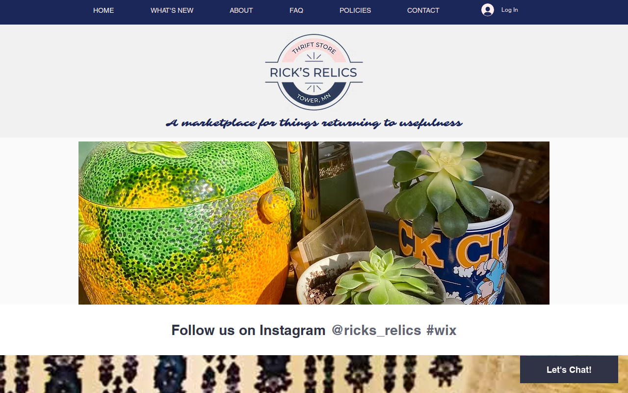 Rick's Relics website preview