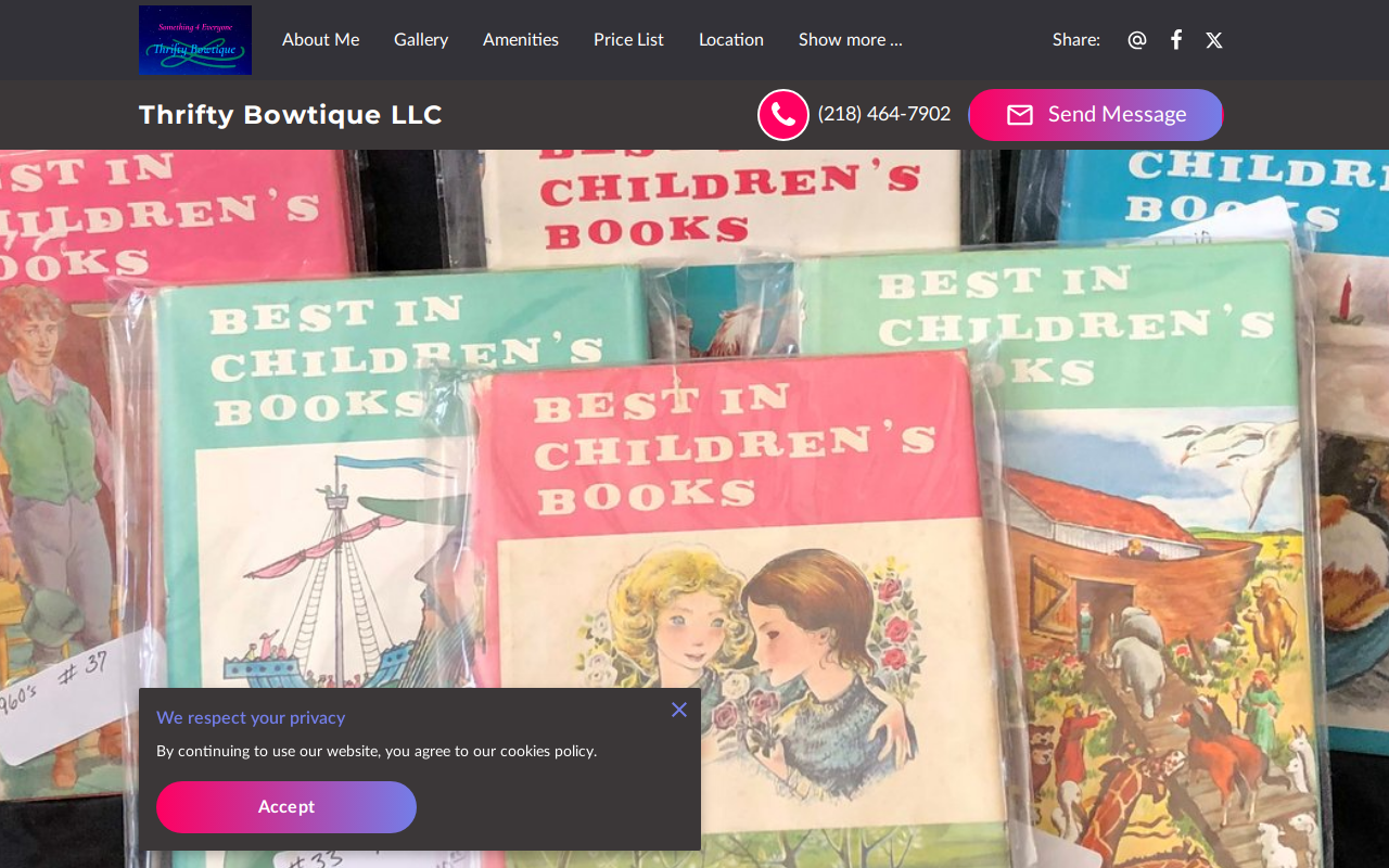 Thrifty Bowtique LLC website preview