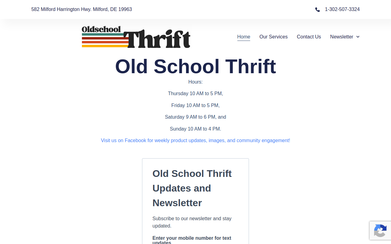 Old School Thrift website preview