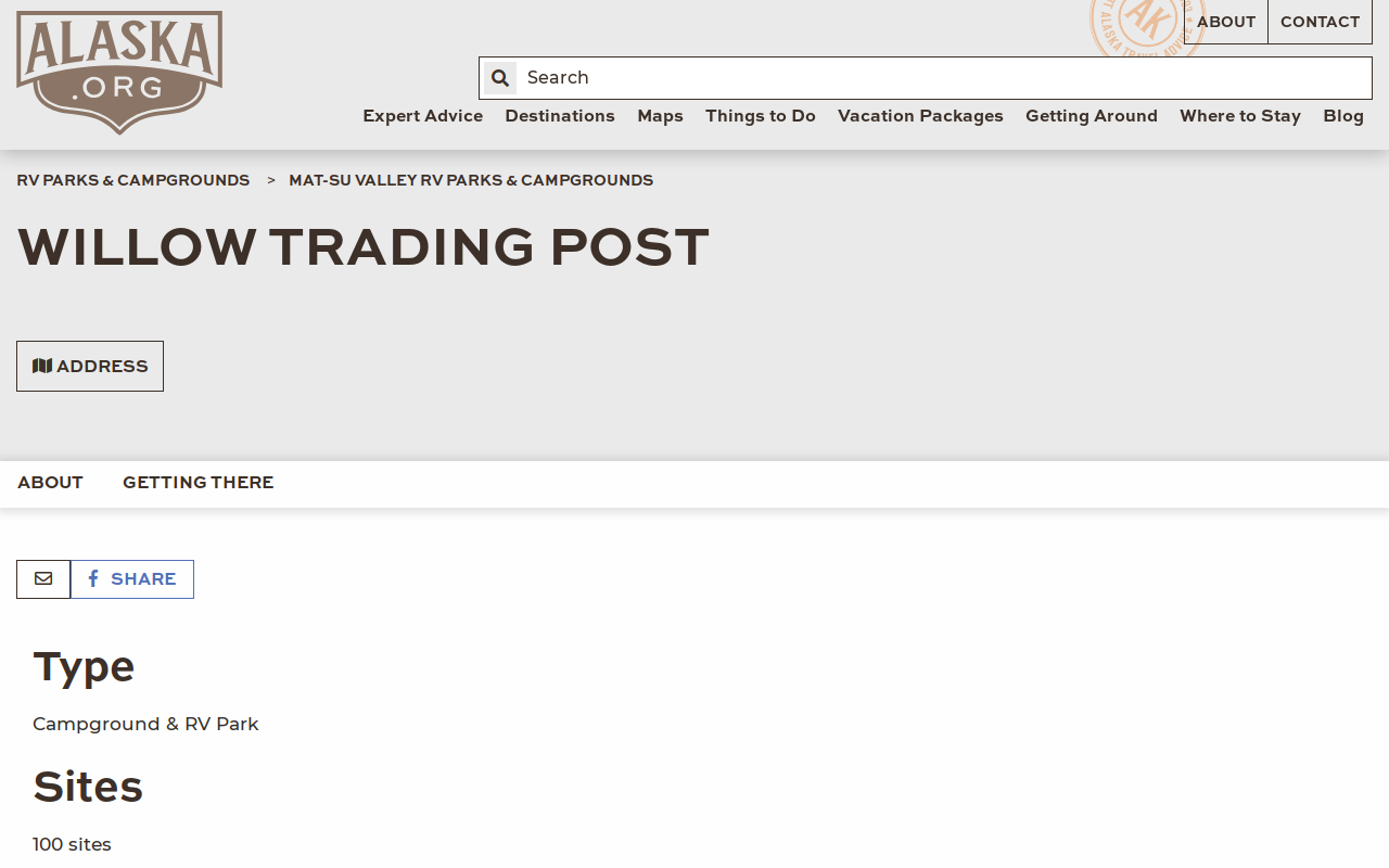 Willow Trading Post website preview
