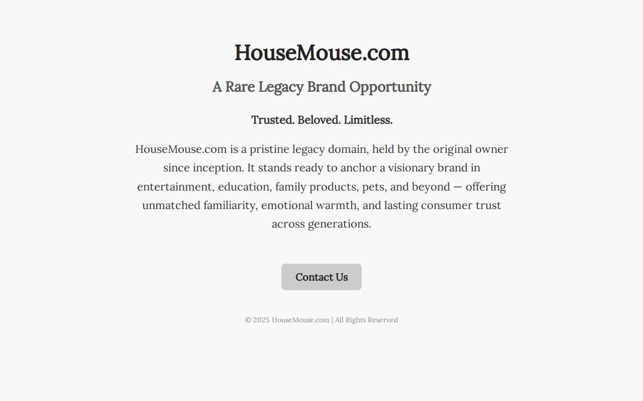 The Mouse House website preview