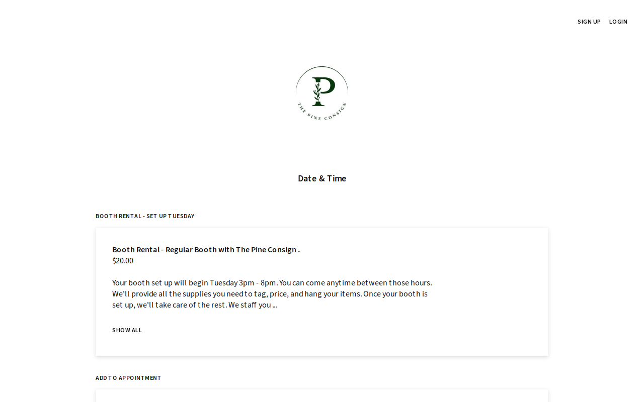 The Pine Consign website preview