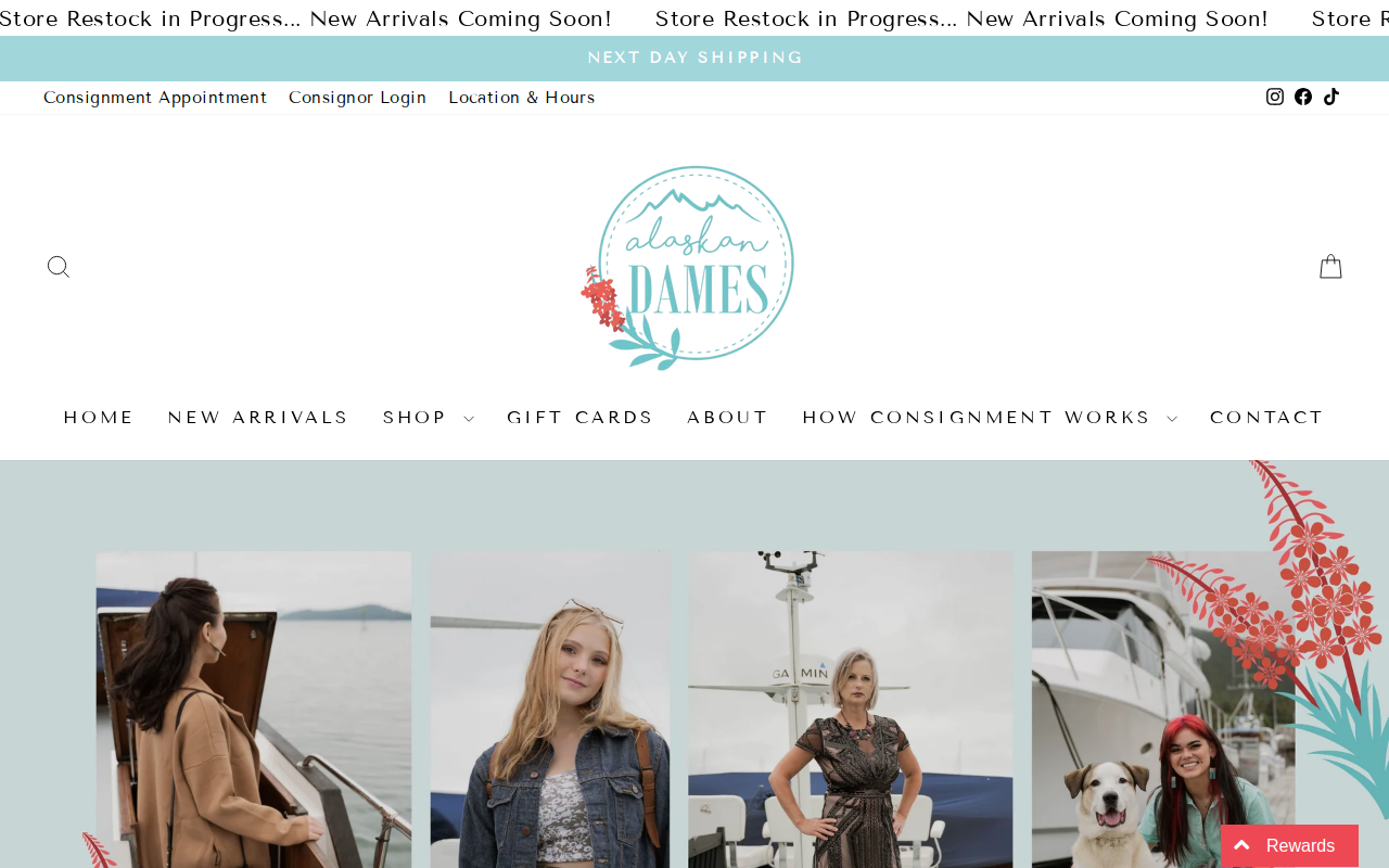 Alaskan Dames Consignment Shop website preview