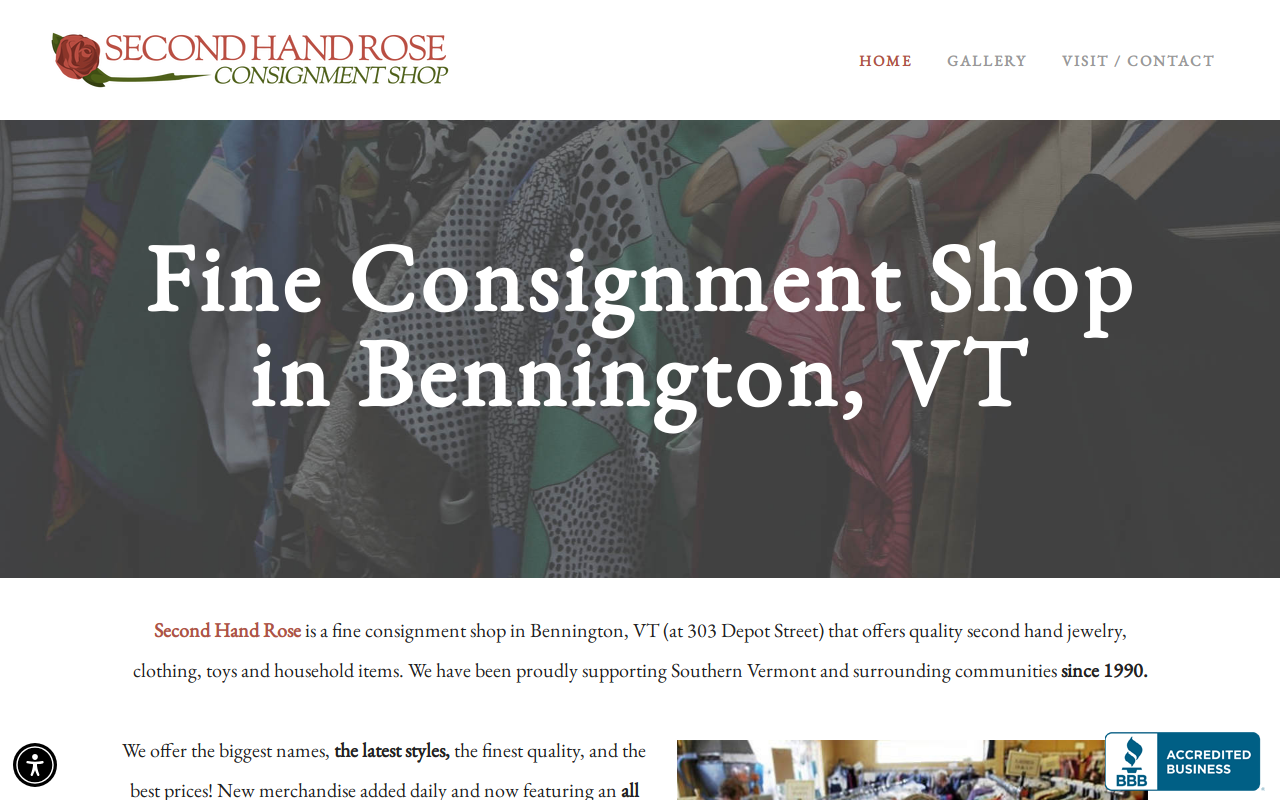 Second Hand Rose website preview