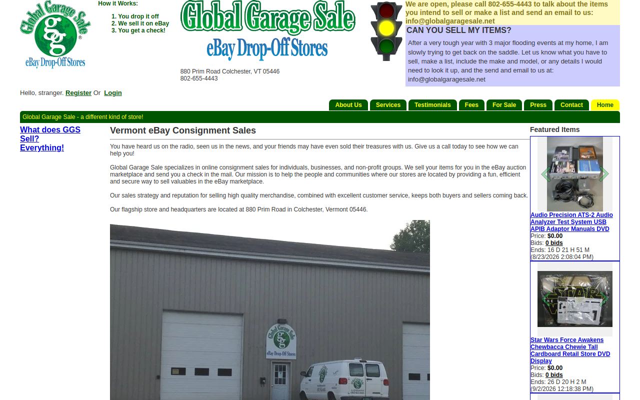 Global Garage Sale website preview