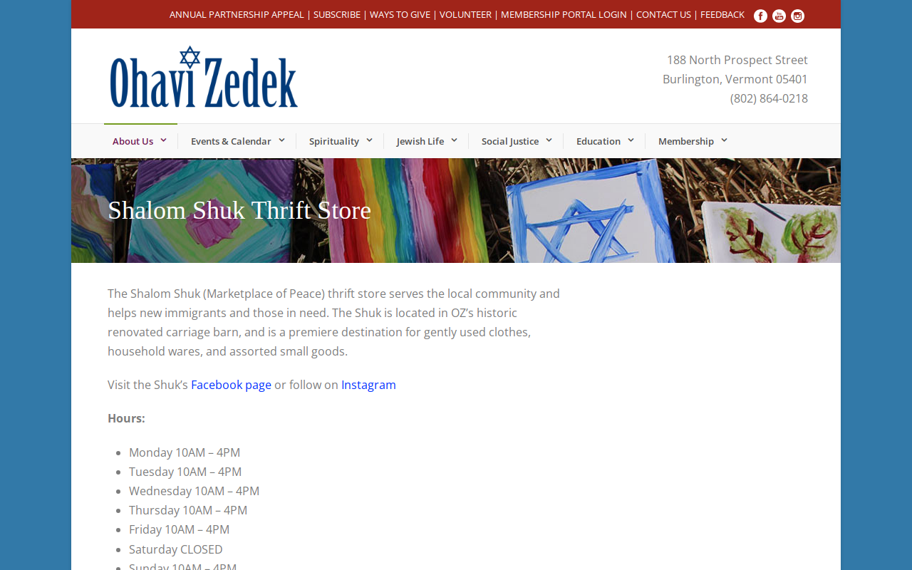 Shalom Shuk website preview