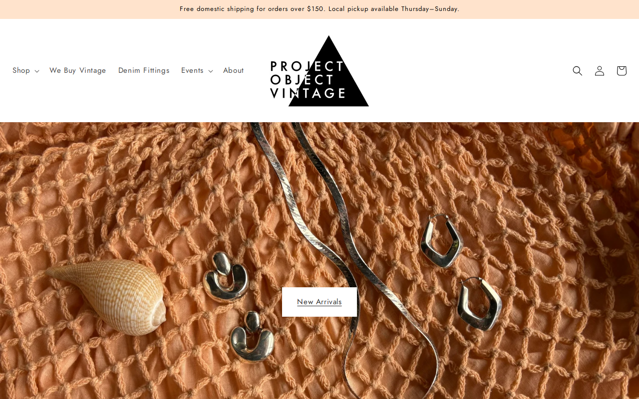 Project Object Vintage website preview