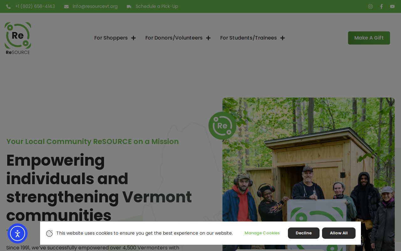Resource Burlington website preview